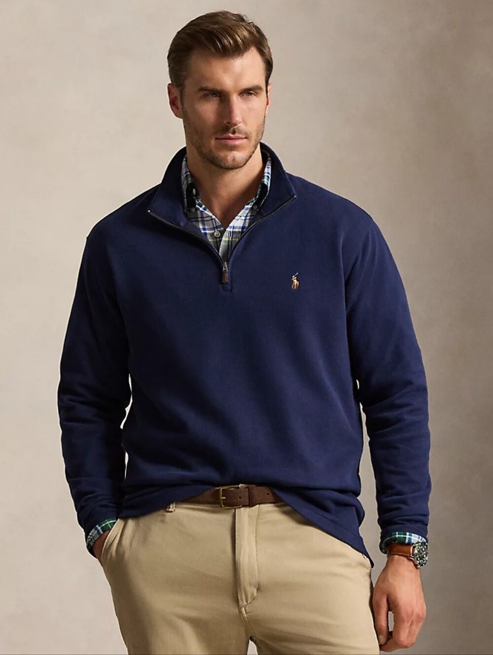 NWT Polo Ralph Lauren L Estate-Rib Quarter Zip Pullover Sweater Old Money Preppy